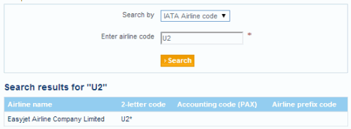 ricerca per codice iata