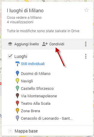 condivisione mappa