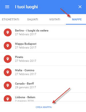 crea nuova mappa google