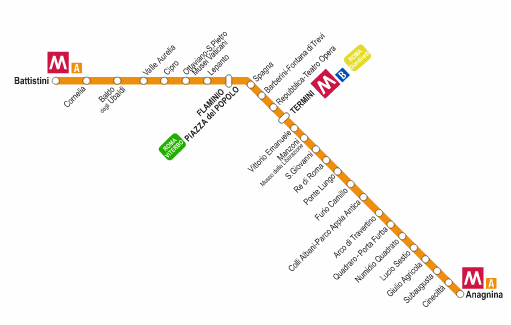 mappa metro Roma linea A