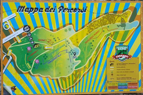 mappa del parco avventura di Pineto