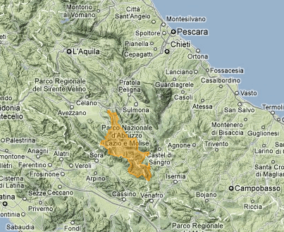 Mappa Parco Nazionale d'Abruzzo