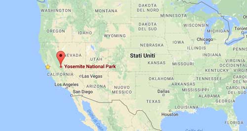 mappa dove si trova Yosemite park