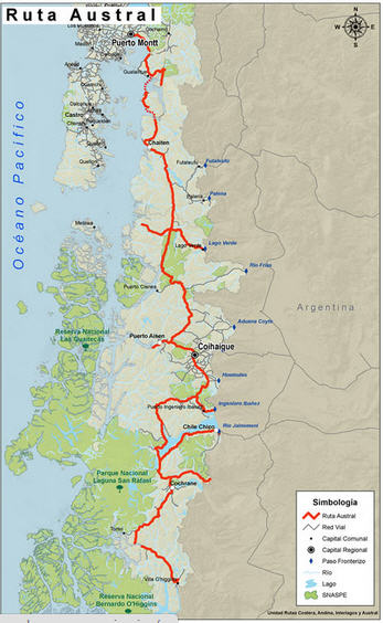 mappa Ruta Austral