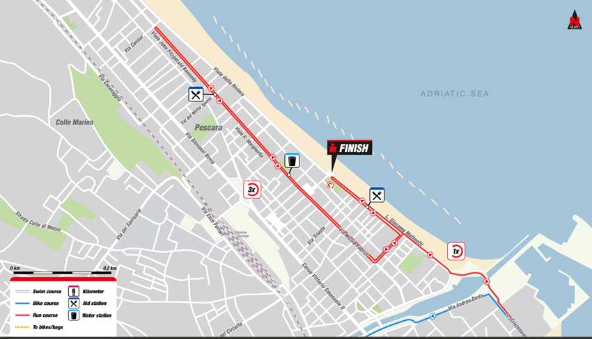 mappa percorso di corsa Ironman 2016 Italia