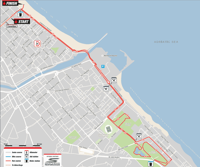 mappa percorso di corsa Ironman 2017 Italia