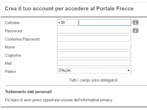 registrazione wifi trenitalia