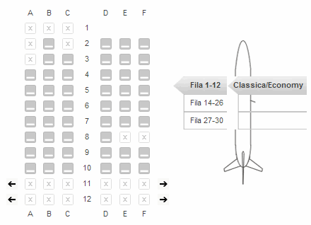 mappa posti Alitalia