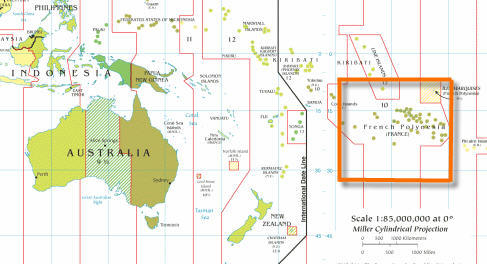 Mappa fusi orari Polinesia