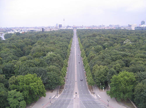 Vista del parco di Tiergarten dalla cima della Colonna