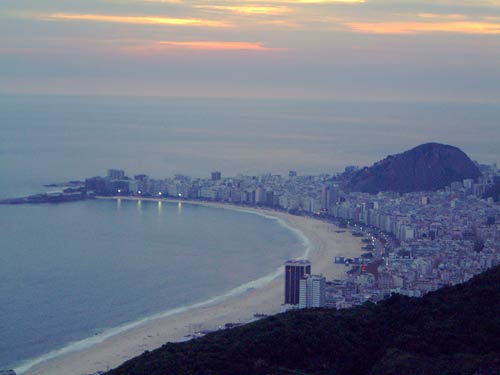 Vista su spiagga di Copacabana dal Pan di Zucchero