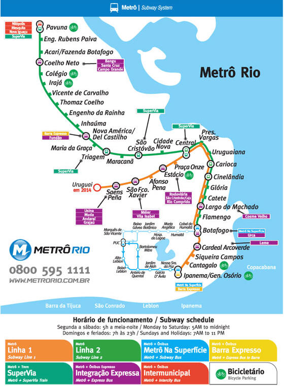 mappa metro rio