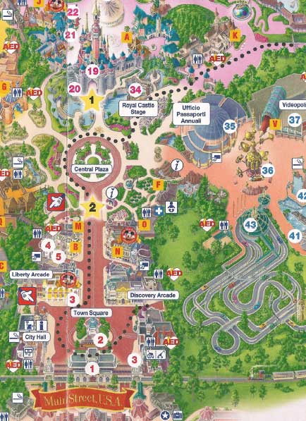 mappa percorso parata Disneyland