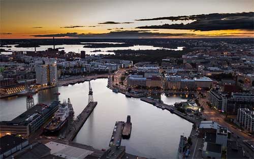 foto Helsinki al tramonto, Finlandia