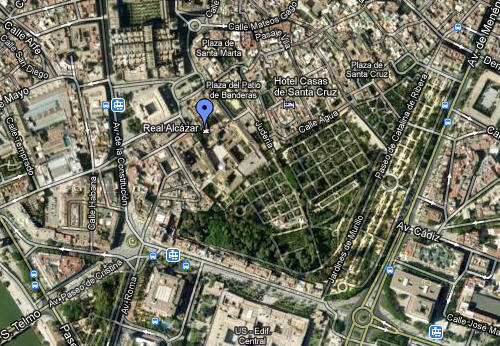 Foto dal satellite dell'Alcazar - Siviglia